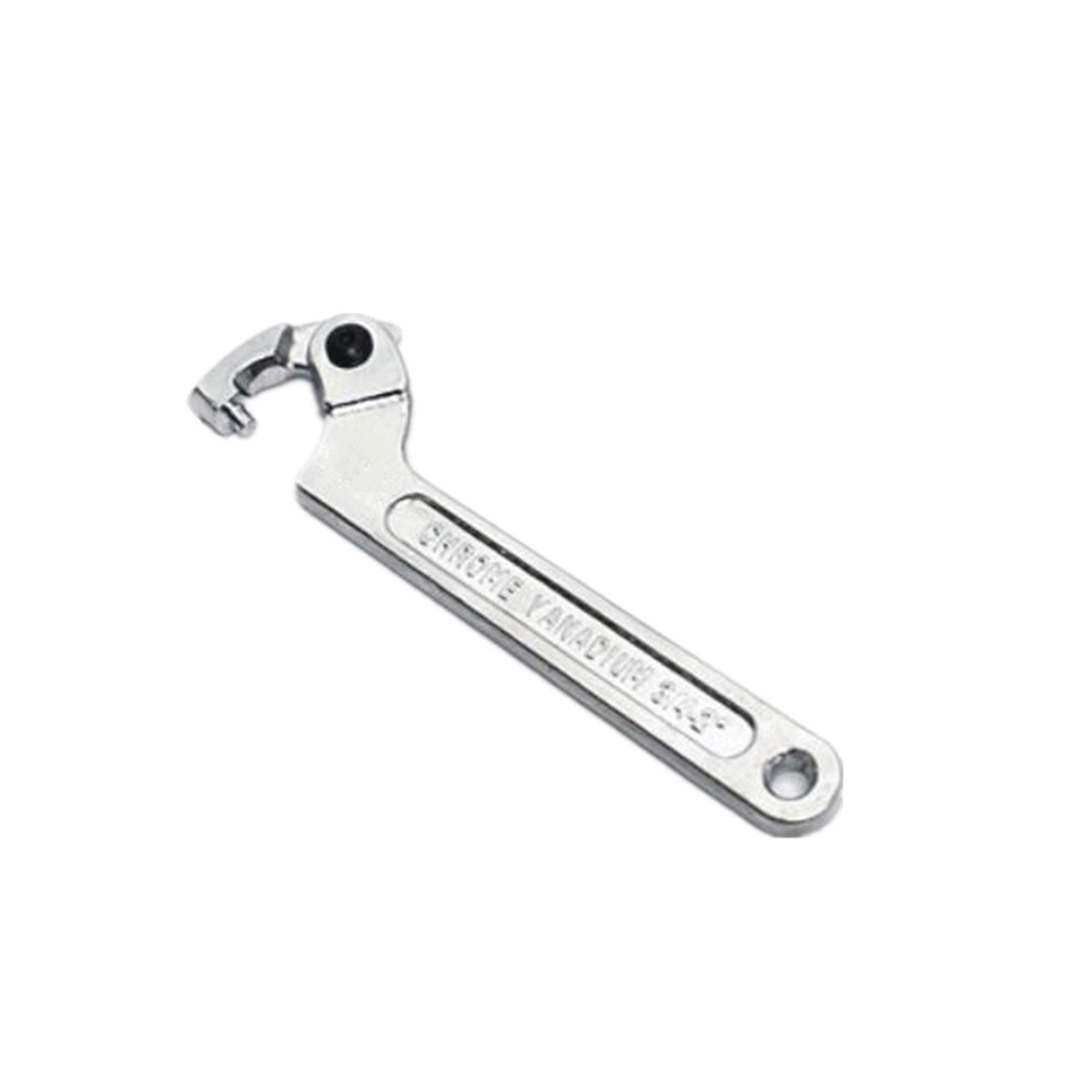 Chrome Vanadium Adjustable C Spanner Hook Wrench Tool Round Head 19-51 mm