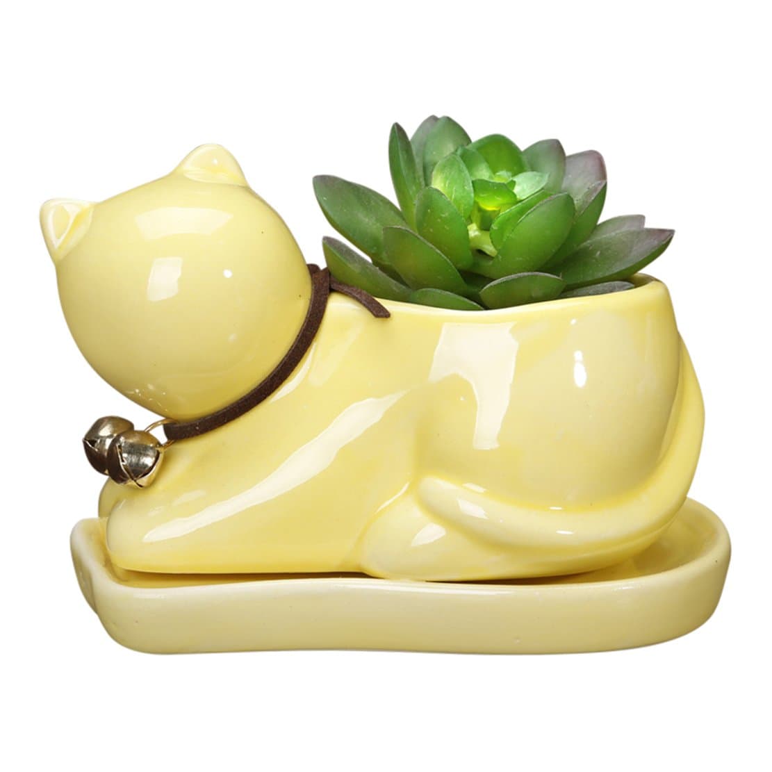 Cat Mini Flower Pot Succulent Planter (Yellow)