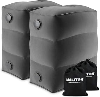 Airplane Footrest, Inflatable Foot Rest for Kids, Adjustable Height Travel Pillow On Airplanes, Cars, Office, Toddler Travel Essentials (Dark Grey, 2 Pack