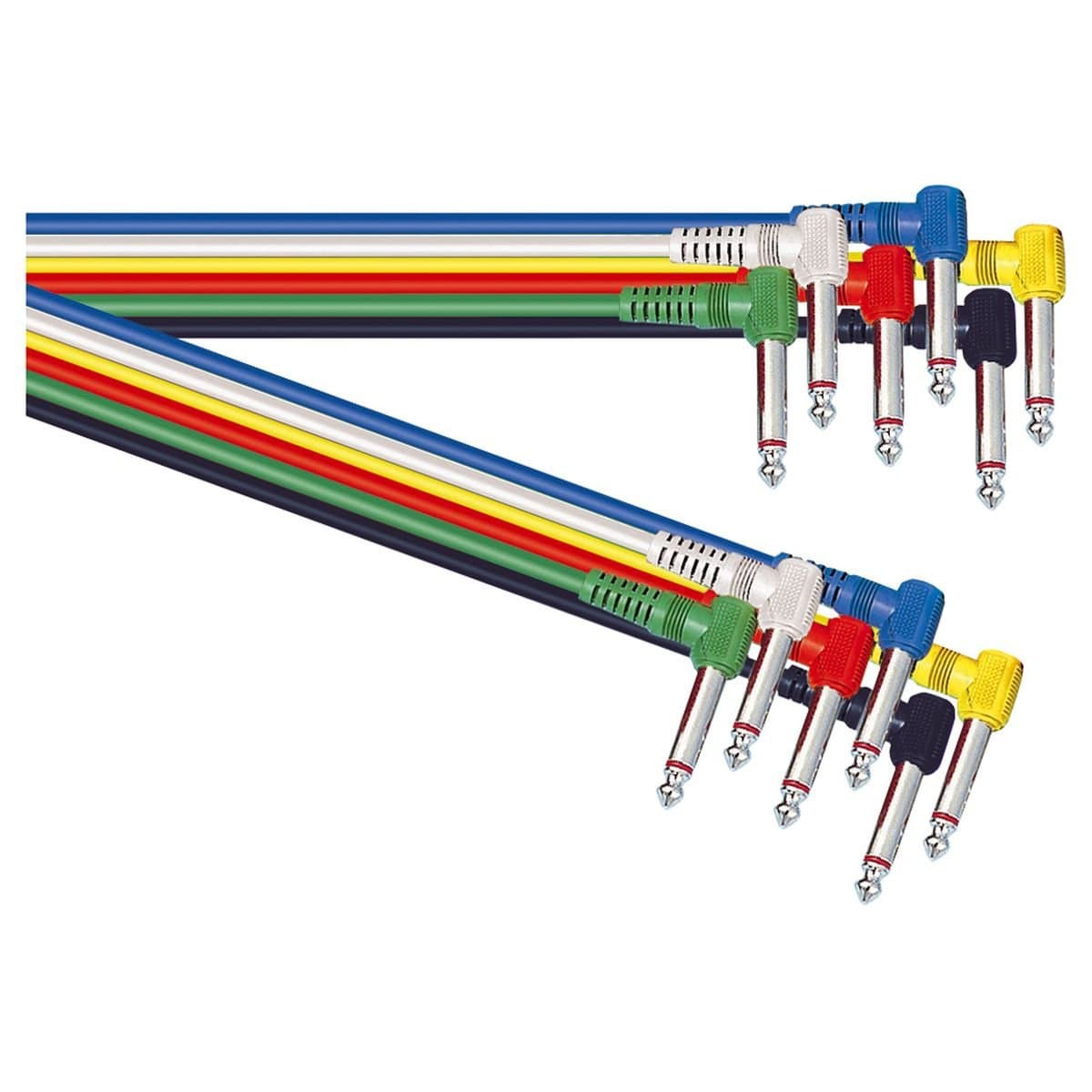 Electrovision6 Coloured 6.3mm Jack Guitar Patch Leads 0.6m 1/4"