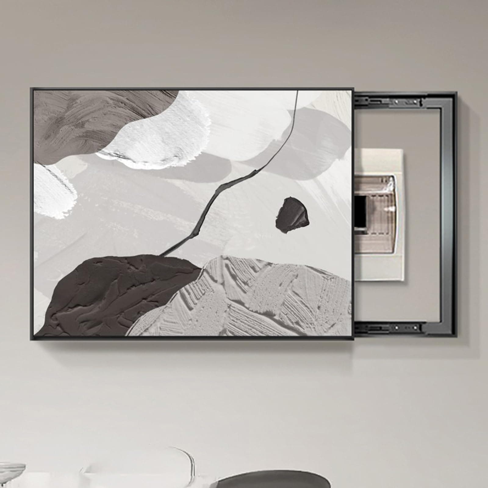 H,70X50cm, Electric Box Cover Push And Pull Modern Decorative Electric Box Cover Electric Meter Box Counters Decoration Hide Paintings Creative Simple Design Distribution Box Painting [Energy Class A]