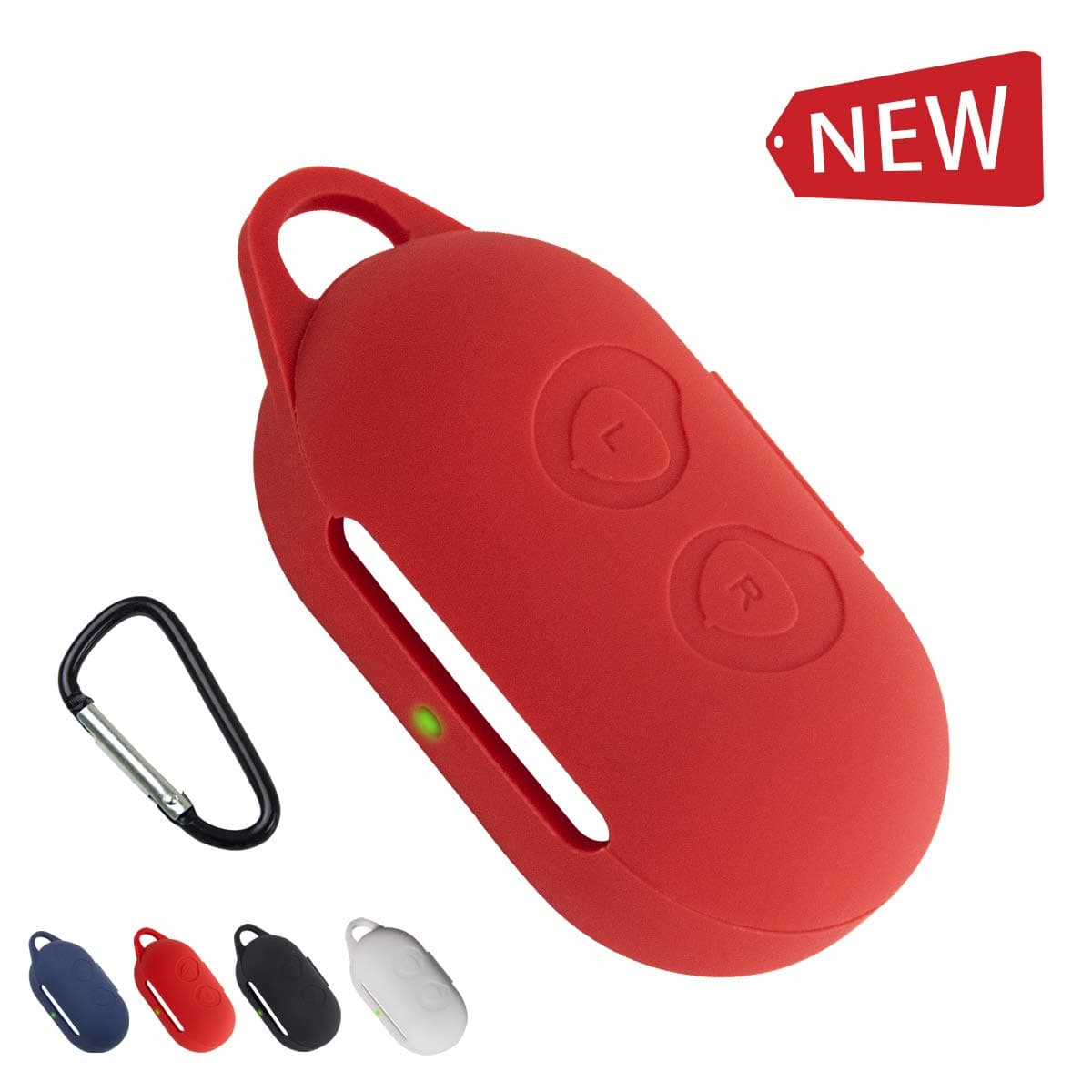 for Galaxy Buds Case and Galaxy Buds+ Plus 2020, Shock Resistant Silicone Case for Galaxy Buds [Support Wireless Charging] -Red