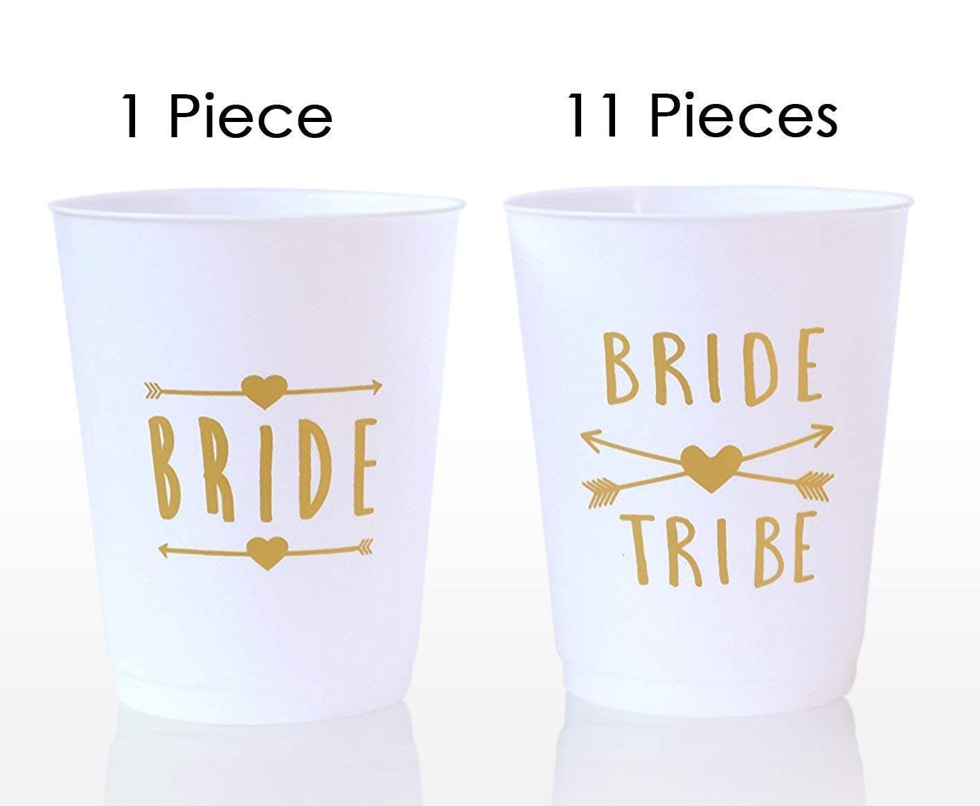 (12 Pack ) Bride and Bride Tribe Cups White - for Bachelorette, Bridal, & Hen Parties