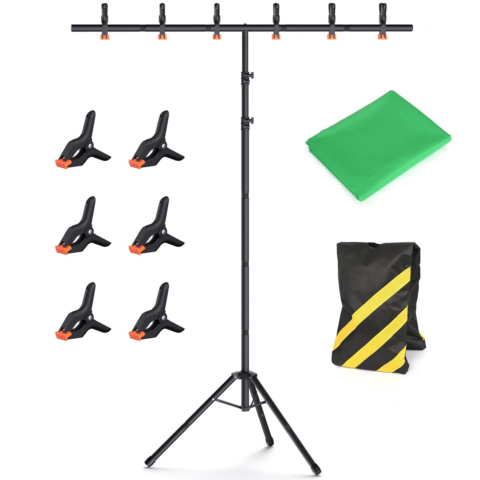 Green Screen Backdrop Kit with Stand, 8x5.3ft Portable GreenScreen Background Stand for Streaming Video and Photography Shoots