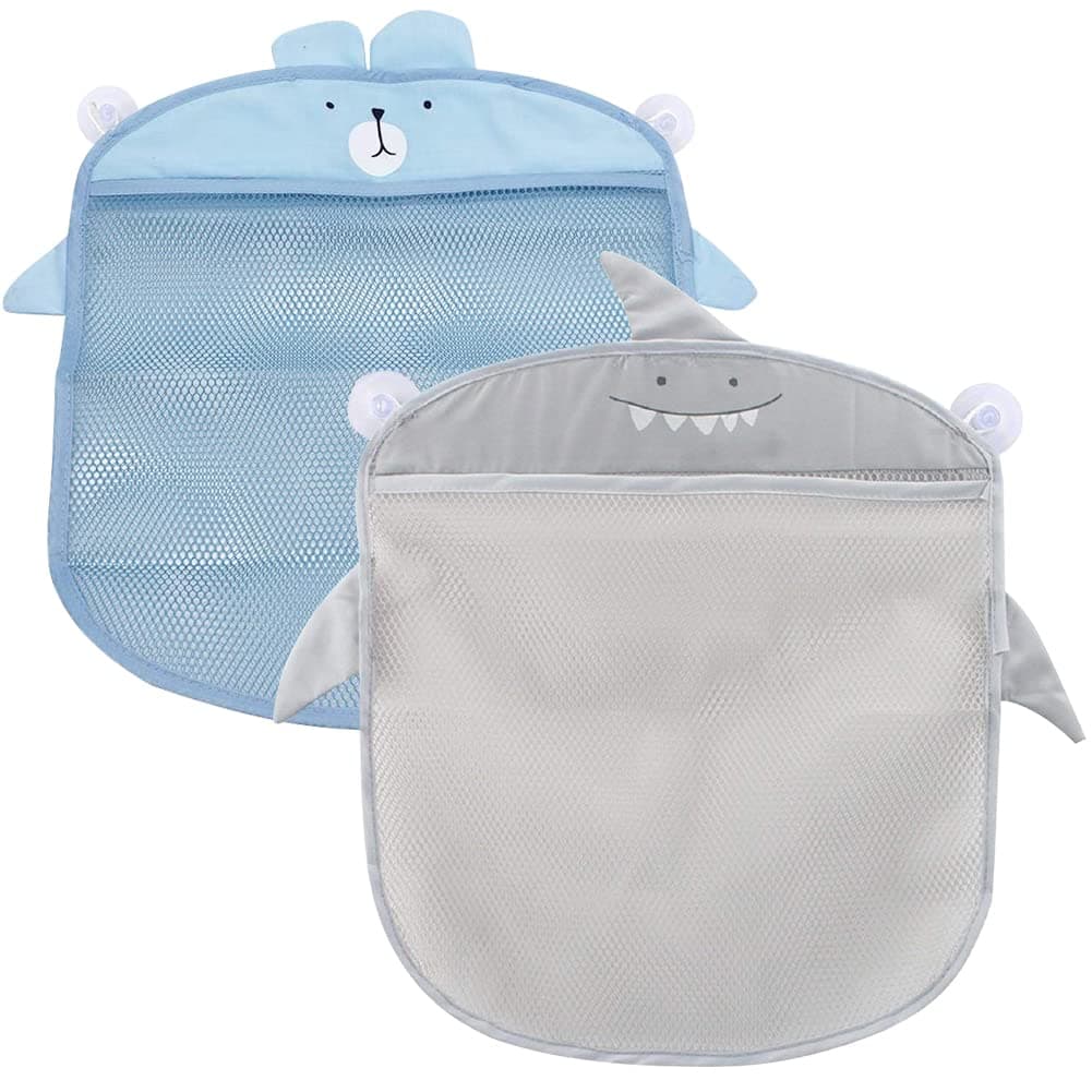 2-Pack Mesh Bath Organizer - Bath Toy Storage Bags With 4 Suckers - Easy Storage for Toys & More - 39x35cm