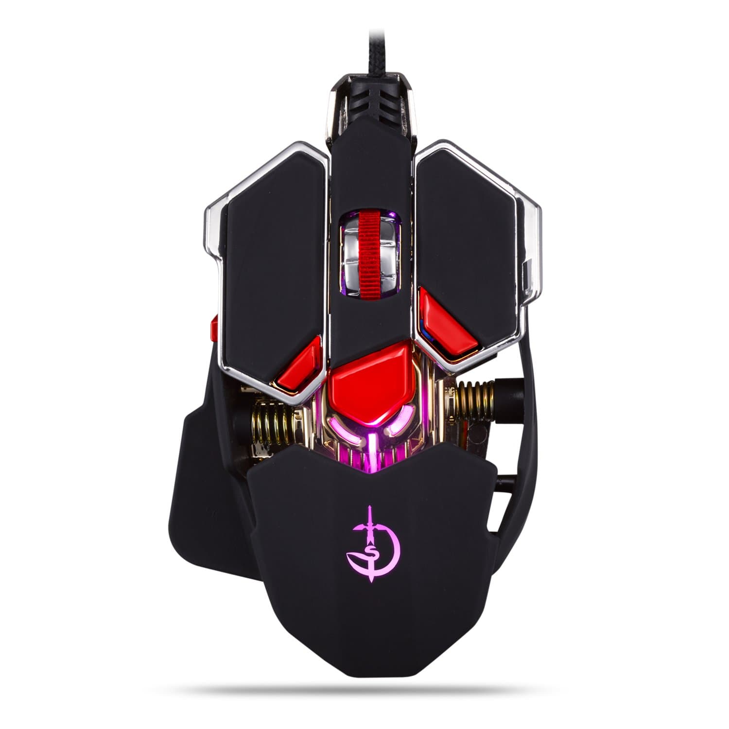 PUBG FPS MOBA Gaming Mouse USB Wired[4000DPI,9 Adjustable Levels][Programmable][RGB Breathing Light] Ergonomic Optical,Game Computer Mice with 10 Buttons, for PC Games&E-Sports (Black)