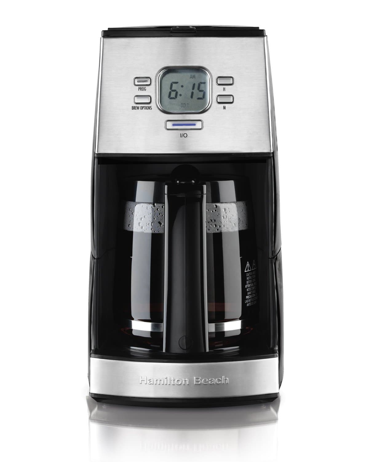 Hamilton Beach 12-Cup Programmable Ensemble Coffee Maker, Regular and Bold Functions, Black and Stainless Steel (43254R)