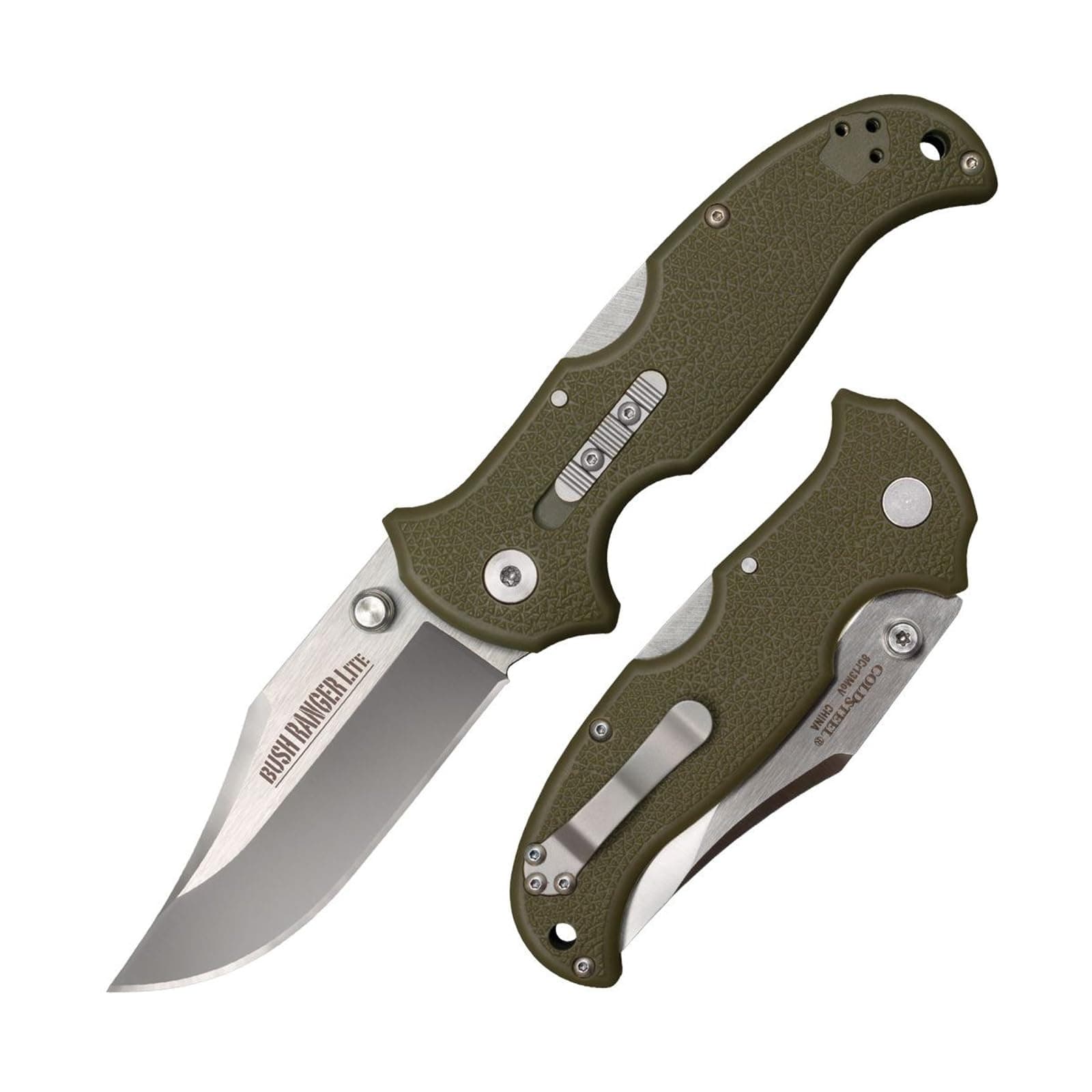 Bush Ranger Lite 3.5" 8Cr13MoV Razor-Sharp Blade 4.875" GFN Easy-To-Grip Handle Everyday Carry Hunting Folding Knife w/Rocker Lock