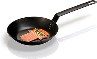 Lodge 8 Inch Carbon Steel Skillet - PFAS-Free Pre-Seasoned Carbon Steel Frying Pan for High-Heat Searing - Long Handle Design for Omelets, Grilling, and Campfire Cooking - Made in the USA