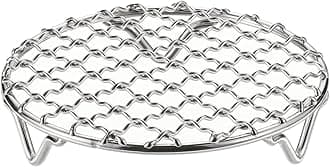 HARFINGTON Round Cooking Rack 4.7-inch 201 Stainless Steel Cross Wire Barbecue Grill Net with 20mm Legs for Cooking Baking Steaming BBQ