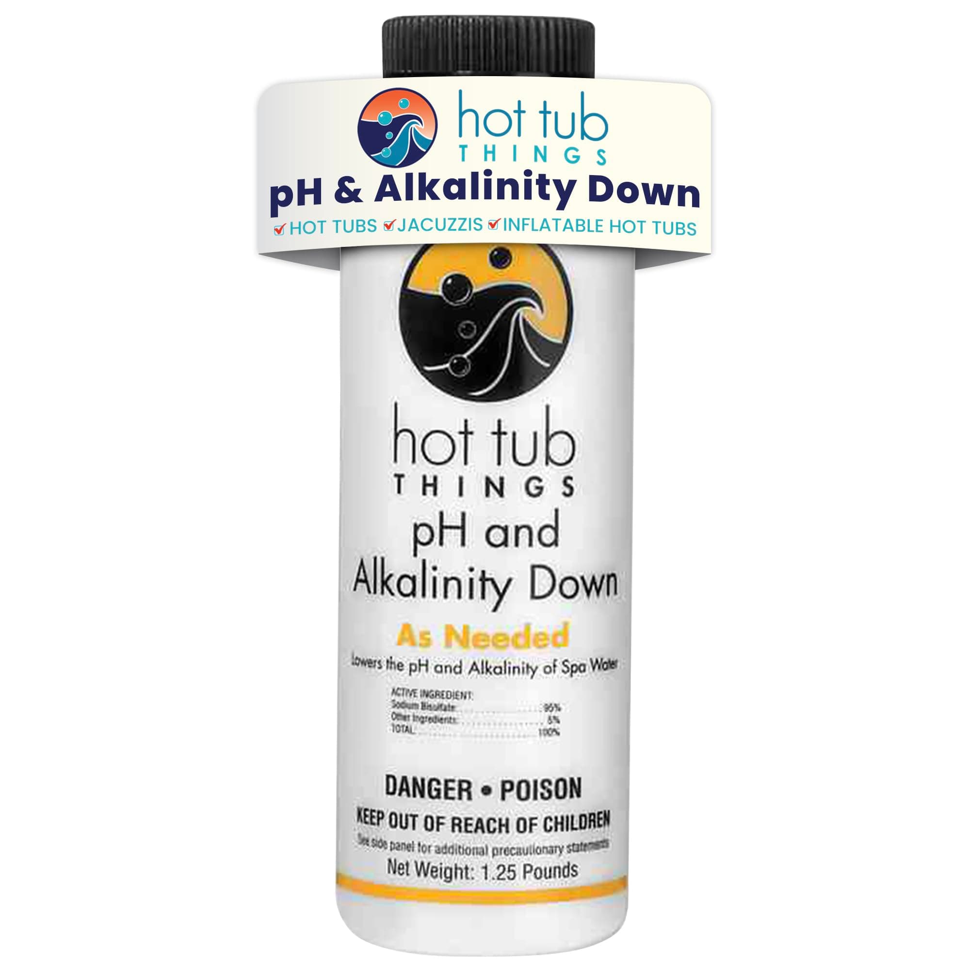 pH & Alkalinity Down - Alkalinity Decreaser for Hot Tubs & Spas - pH Down for Pools, Maintains Clear Water, Gentle on Equipment, Easy Water Balance Solution for Spas & Pools - 1.25 lb