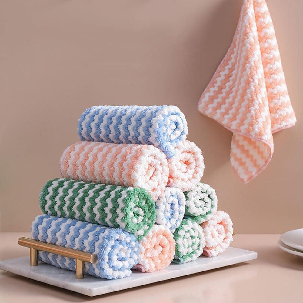 Microfiber Cleaning Cloth,11 Pack Dish Cloths,24 * 24cm Dish Towels,Super Soft and Absorbent Kitchen Dishcloths,Fast Drying Microfiber Kitchen Towels,Cotton Dish Rags (Mix Color)