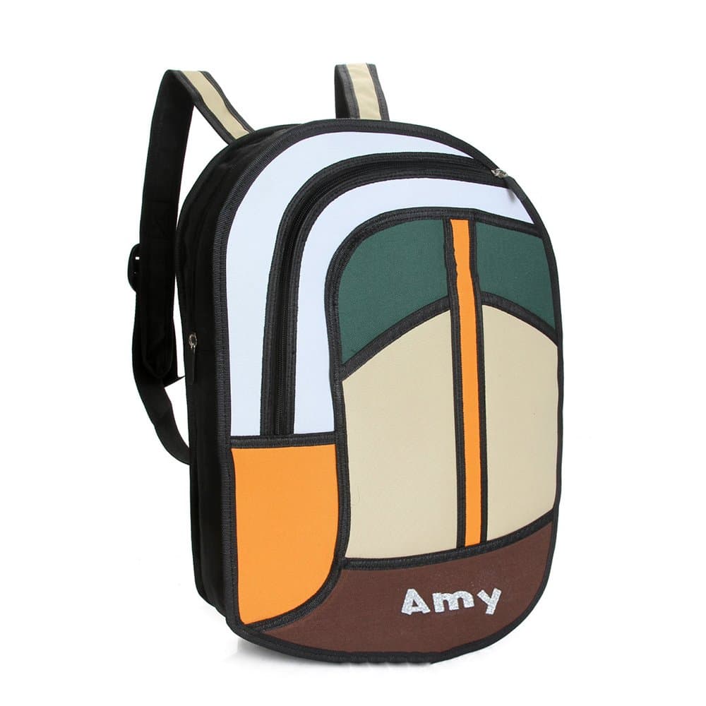 Personalized Cartoon Backpack, IIT 3D/2D Drawing from Cartoon Paper Shoulder Bag