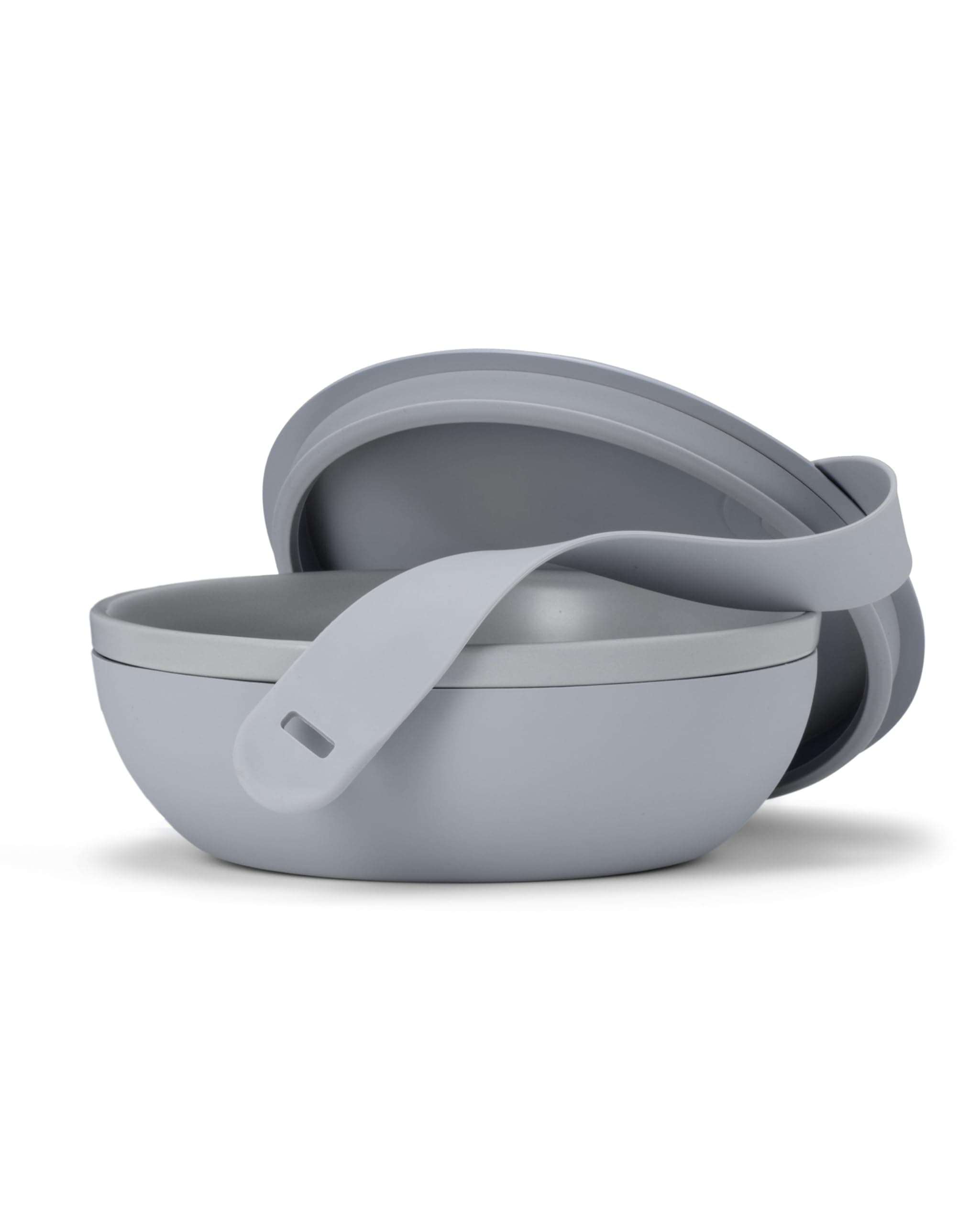 W&P Porter Ceramic Bowl Lunch Container w/Protective Non-slip Exterior, Slate 1 Liter | Lid & Snap-tight Silicone Strap | Food Storage, Bento Box, Meal Prep | BPA-Free Ceramic