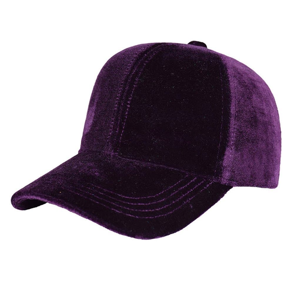 Unisex Soft Velvet Baseball Cap 6 Panels Snapback Adjustable Plain Sports Hat
