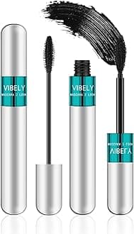 2 in 1 Mascara 5x Longer Waterproof Lash Cosmetics Natural Lengthening and Thickening Effect No Clumping Superstrong Magic 4d Silk Fiber for Vibely Mascara Makeup