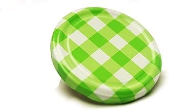 Metal Lug Cap 82 mm Lid for Glass Storage Jars and bottles (brand peerul) (Pack of 30, Green Checkered)