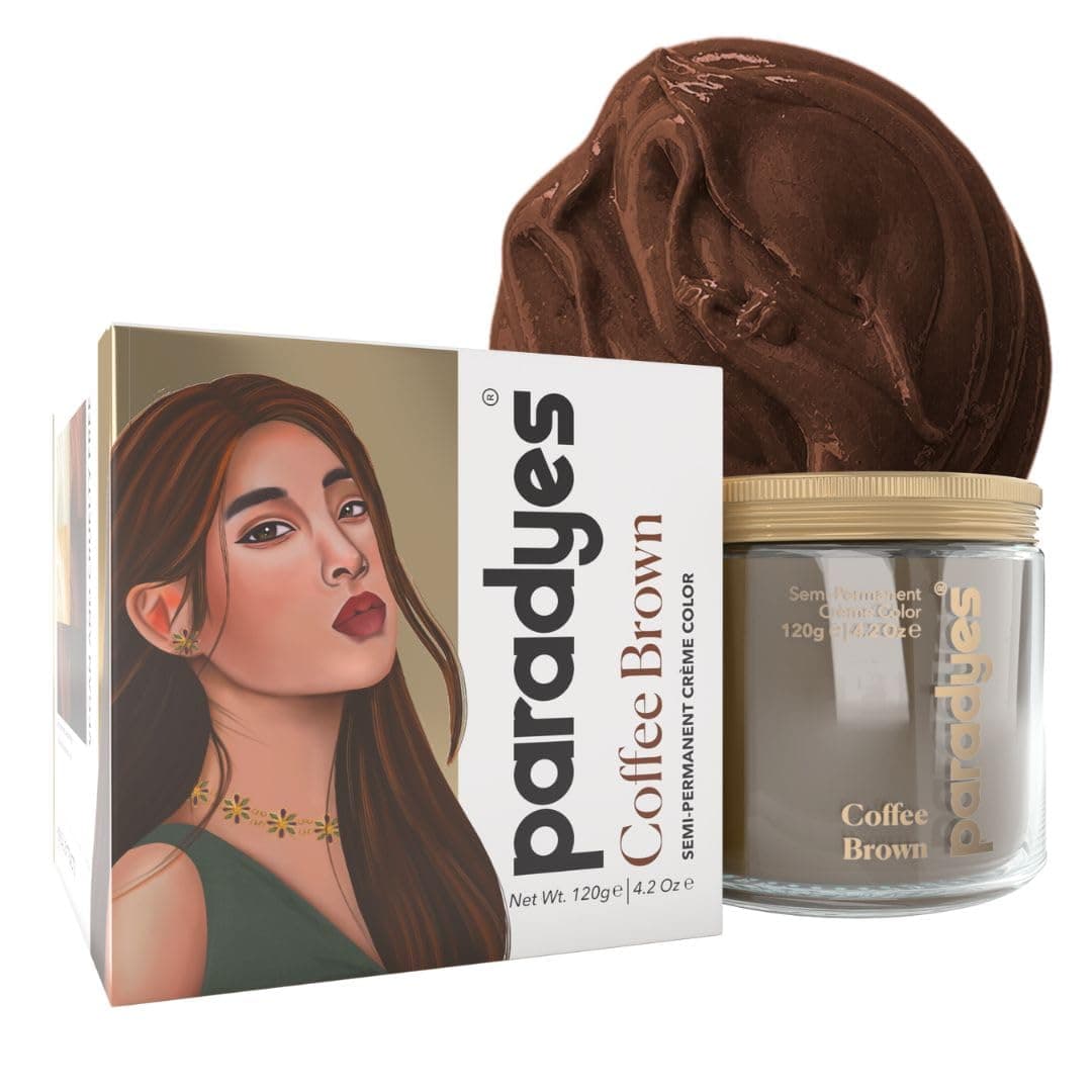 Paradyes Semi-Permanent Coffee Brown Hair Colour | Conditioner-Based DIY Colour | For Colour Refresh | Best on Pre-Lightened Hair | 120g