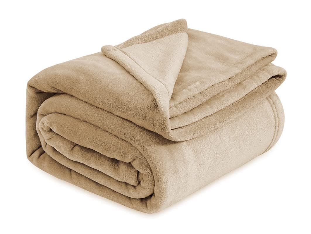 VAS COLLECTIONS Polyester Premium Plush Summer Single Solid Bed Dohar/Ac Blanket | 250 GSM Reversible Lightweight Cozy Soft for Bed, Sofa, Couch, Travel & Camping| 225X150 Cm - Beige