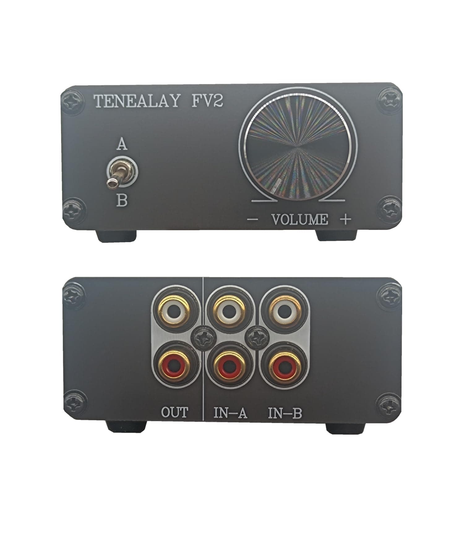 HiFi RCA Passive Preamp Stereo Audio Preamplifier with Volume Control, A/B Audio Switch selector FV2