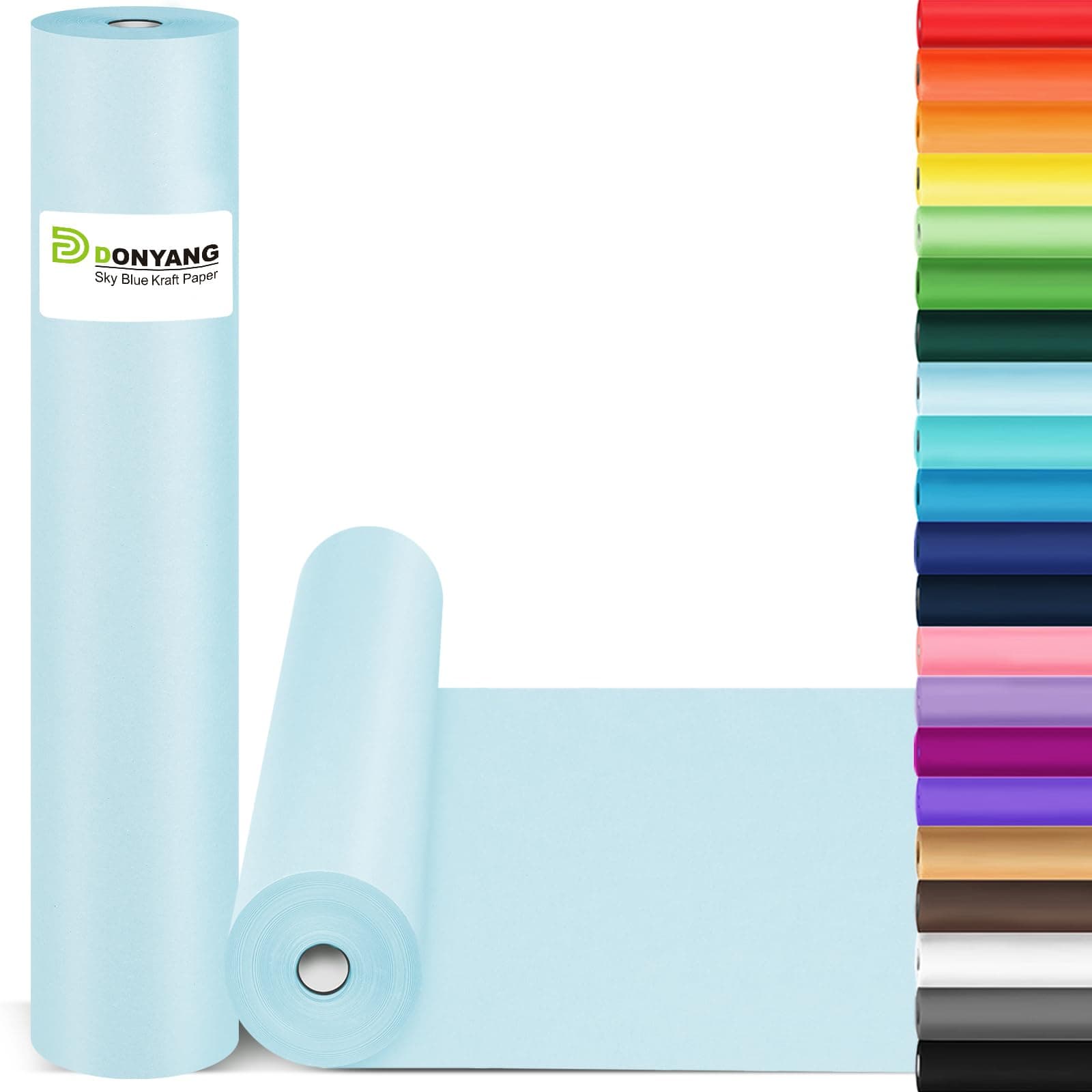 Light Blue Easter Wrapping Paper 15"x450", Blue Kraft Paper Roll for Baby Shower, Wedding, Father’s Day, Birthday, Bouquet Flower Gift Wrap, Solid Color Blue Craft Paper Bulletin Board Paper