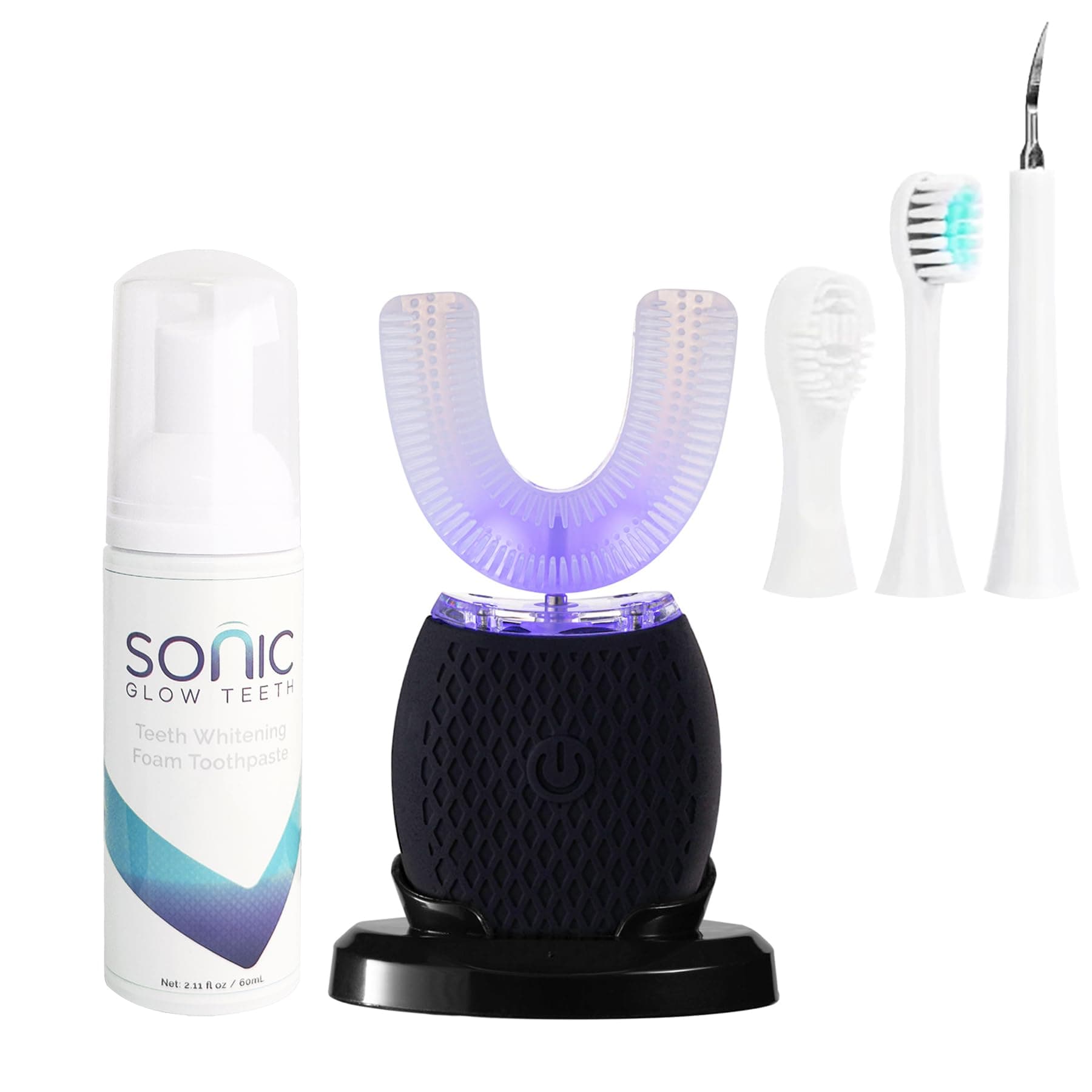 Ultrasonic Toothbrush for Adults Automatic Electric Toothbrush 30s Automatic Timer Rechargeable Washable Portable for Travel & Home Use Soft Bristles (Black, Adult)
