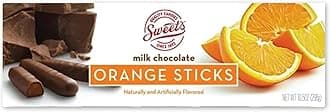 Milk Chocolate Orange Sticks - Gourmet Chocolate Covered Sticks, Chocolate Fruit Flavored Sticks, Gift Idea for Holidays, Gluten Free, Kosher - 10.5 oz Box