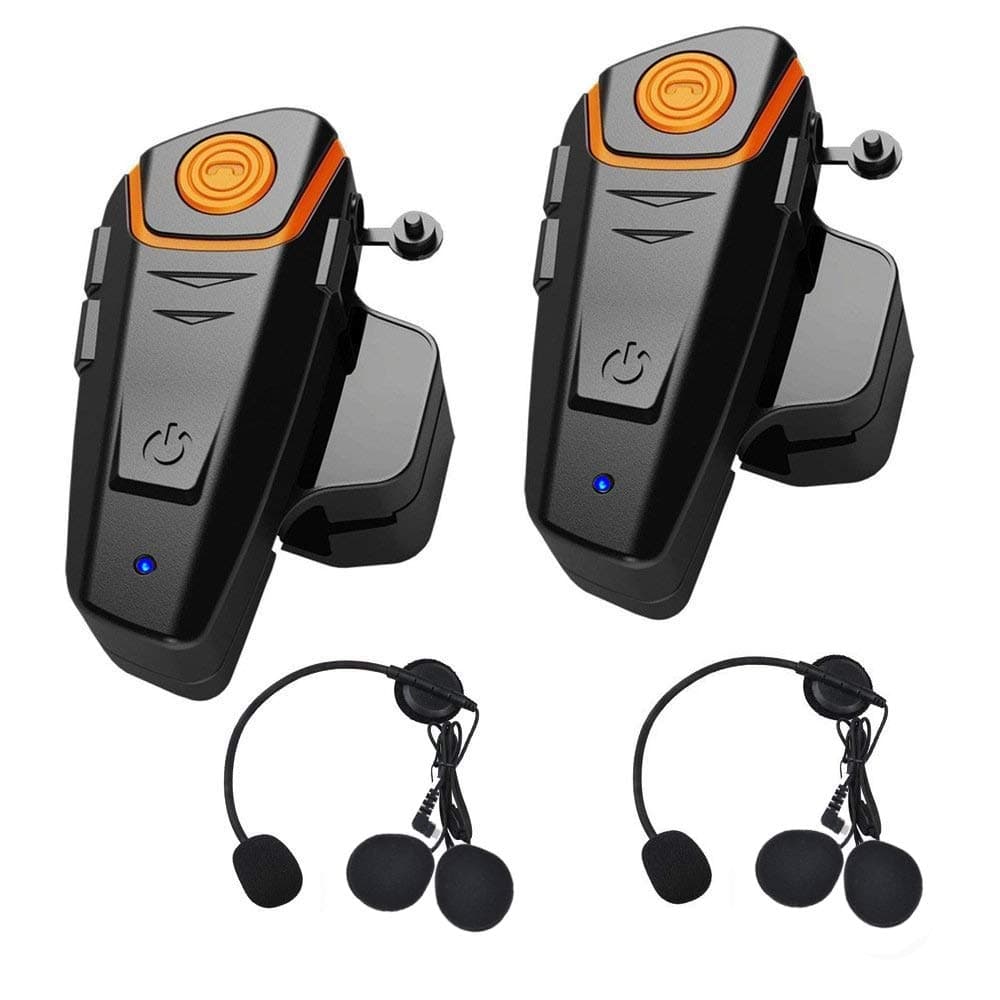 THOKWOKMotorcycle Bluetooth Headset,BT-S2 1000m Helmet Bluetooth Communication Systems Ski Helmet Headphones Bluetooth Intercom Walkie-Talkie for Snowmobile,Up to 3 Riders(Pack 2)