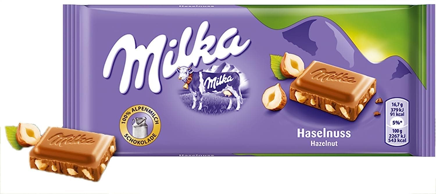 Milka Hazelnut Original Alpine Chocolate 100g (5 Bars)