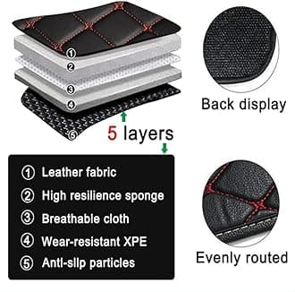 Custom car Floor mats Suitable for 98% car Truck SUV,car mats All Weather Personalized,Full Coverage Luxury Car Mats, Anti-Slip Leather Floor mats.Floor Liner Car Accessories (Black + White Line)