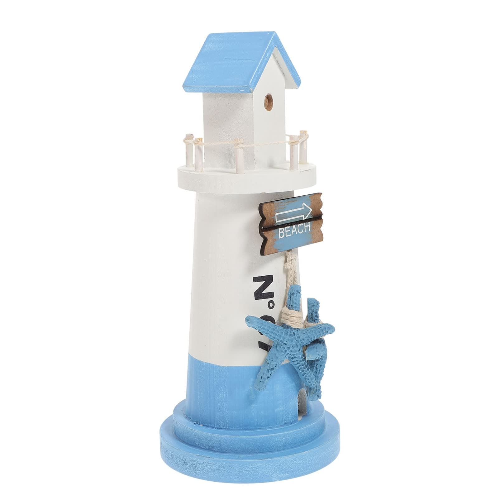 Abaodam Wood Lighthouse Figurine Tabletop Decor: Rustic Light House Statue Nautical Coastal Ocean Sea Beach Themed Party Home Bathroom Decoration Style 3