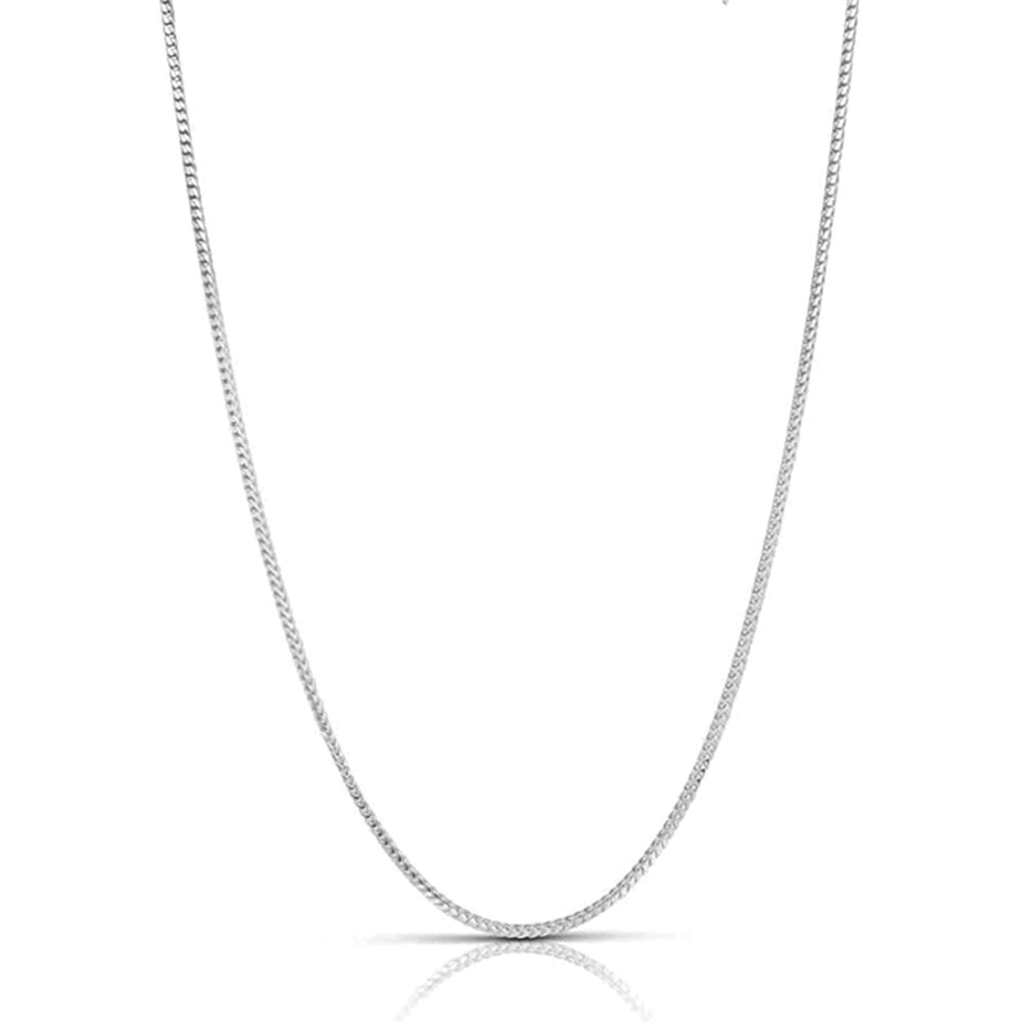 Authentic Solid Sterling Silver Franco Box Link .925 Rhodium Necklace Chains 1MM - 5.5MM, Silver Chain for Men & Women, Made In Italy