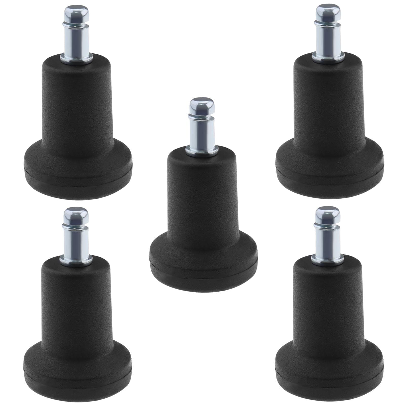 eMagTech 5PCS Bell Glides Office Chair Wheels Stopper Replacement Office Chair Swivel Caster Wheels Office Furniture Accessories 11x22mm Black