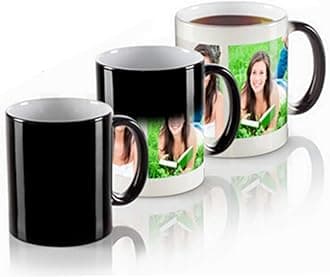 Personalised Magic Mug with ONE or Two Image Photo Collage Colour Changing Black Heat Activated Gift Your Image Photo Logo Text Cup Hidden Message Birthday Christmas