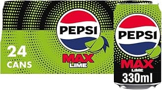 Pepsi Max Lime No Sugar Cola Cans 24 x 330ml