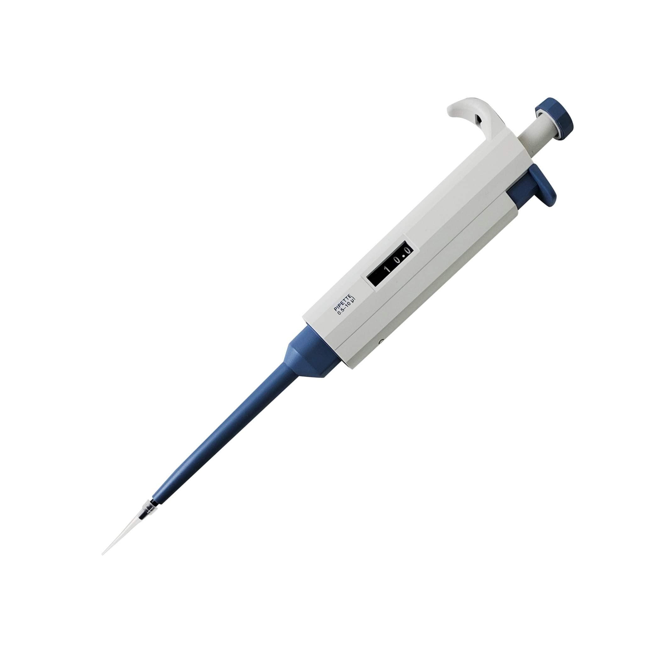 Variable Volume Single Channel Pipette, Adjustable Pipettor, 0.5-10 microliter