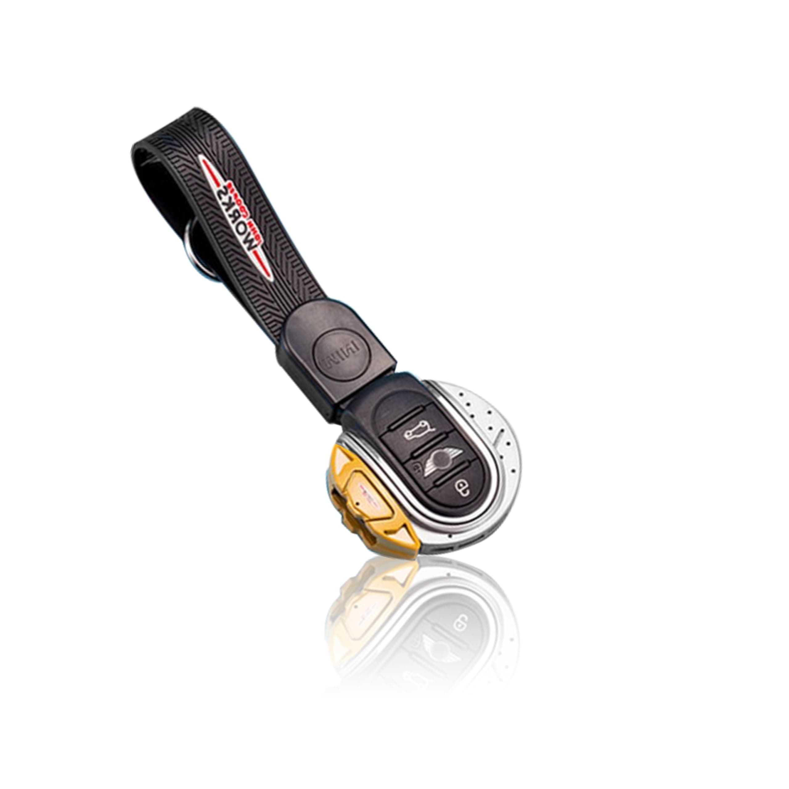 Compatible with Mini Cooper Hard Premium TPU Smart Key Fob Cover Case Shell Keyless with Keychain Full Protection for Clubman Countryman John Cooper S (Black)