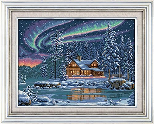 DIY Needlepoints Counted Cross Stitch Kit Embroidery Home Decor The Aurora Borealis 55x43cm