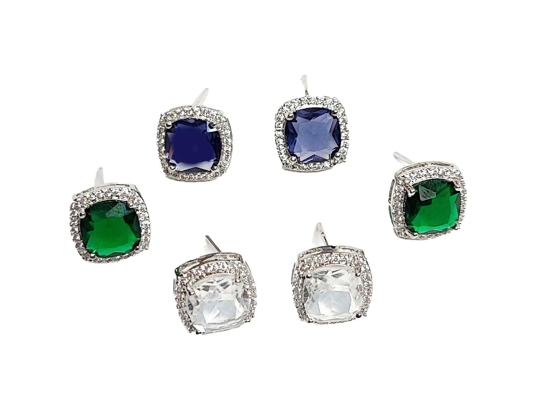 GenericLevel up Point | AD Stone stud for any occassion | combo pack of 3 Fashion shining and Stylish stunning earing | unique design Earrings for Girls