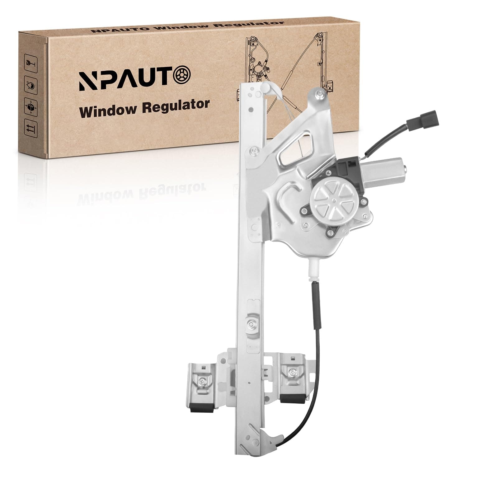 NPAUTO Front Passenger Side Power Window Regulator with Motor Replacement for 2000 2001 2002 2003 2004 2005 Buick Lesabre Custom Limited Sedan, Right, 741-761
