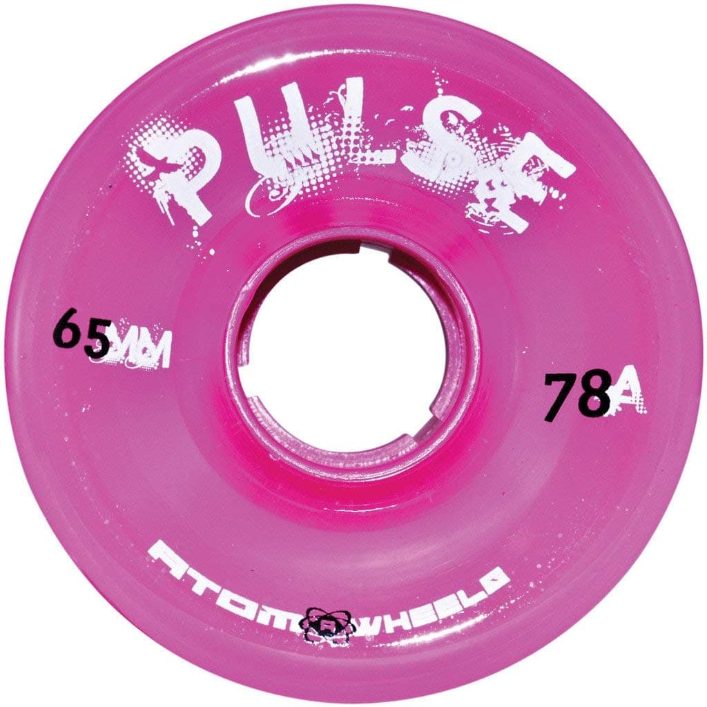 Pulse Outdoor Quad Roller Wheels 78A, Pink, Set of 8, 65mm x 37mm