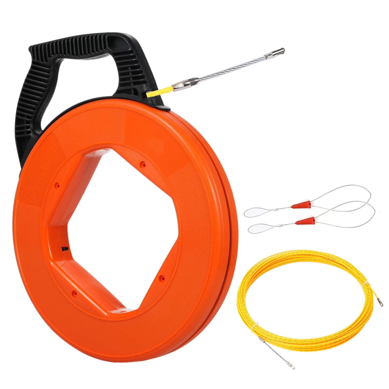 Fish Tape Cable Reel Wire Puller Through Wall φ 4mm 50M, Flexible Wire Cable Threader Puller, Cable Insertion Extraction, Cable Duct Pipeline Rodder,