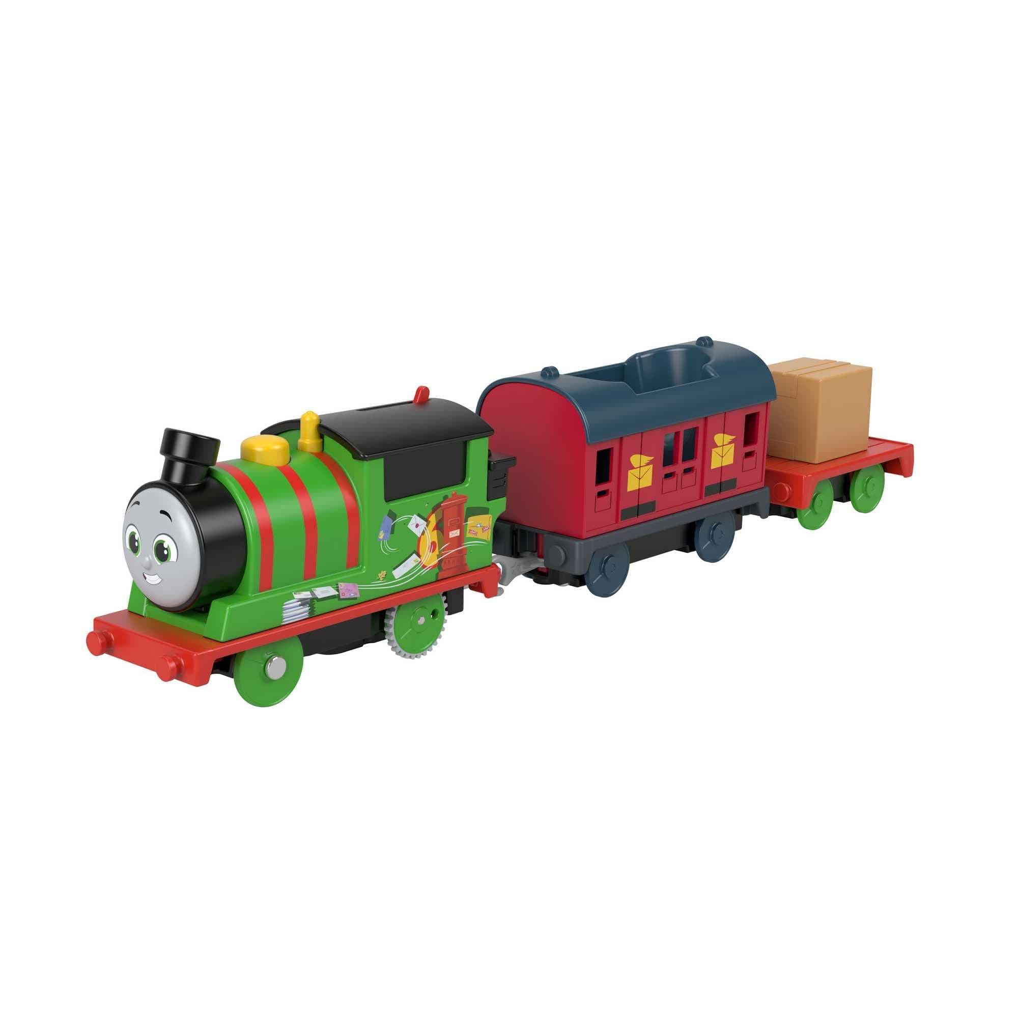 Motorized Toy Train Percy’s Mail Delivery Battery-Powered Engine with Cargo for Preschool Pretend Play Kids Ages 3+ Years