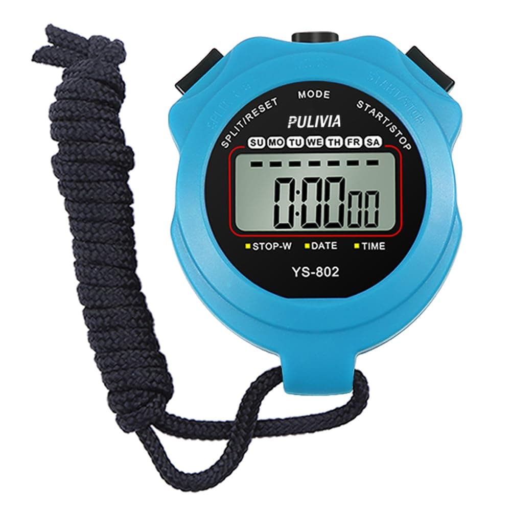 Sports Stopwatch Timer Single Wrap Split Digital Stopwatch for Coaches Swimming Running Sport Training Stopwatch Blue