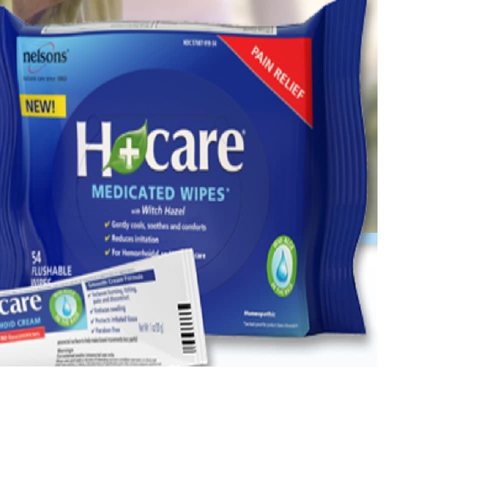 H Plus Care Nelsons Medicated Wipes, 2 Count