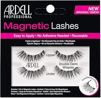 Ardell Professional Magnetic Lashes, Double Demi Wispies, Real Human Hair, For Natural Look, Pre Curved Band #67952