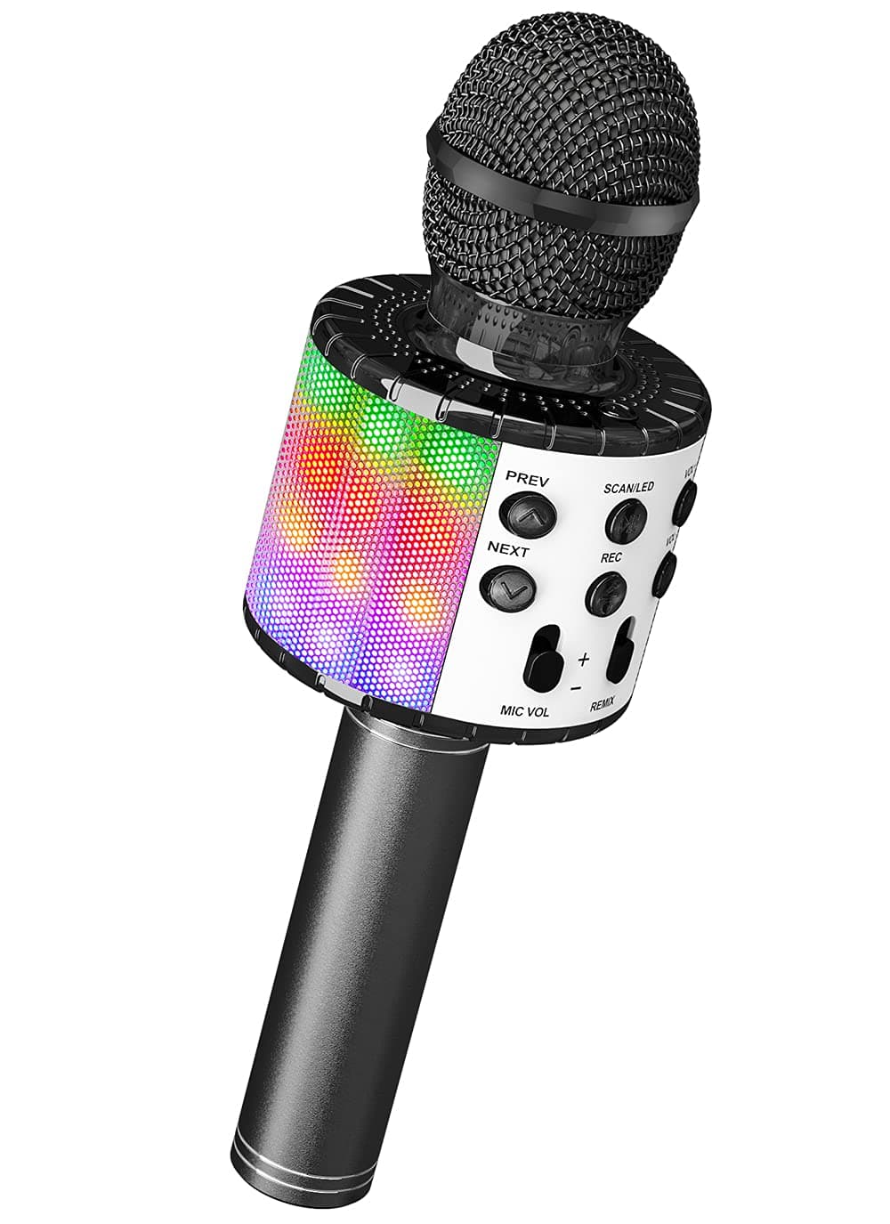 AnkukaKaraoke Wireless Microphone, 4 in 1 Handheld Bluetooth Microphones Speaker Karaoke Machine with Dancing LED Lights, Home KTV Player Compatible with Android & iOS Devices for Party/Kids Singing
