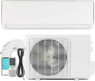 - 11500BTU Wifi Enabled Mini Split Air Conditioner & Heater, 17 SEER2 230V Inverter Ductless Wall AC Unit with Pre-Charged Condenser, Heat Pump & Installation Kit
