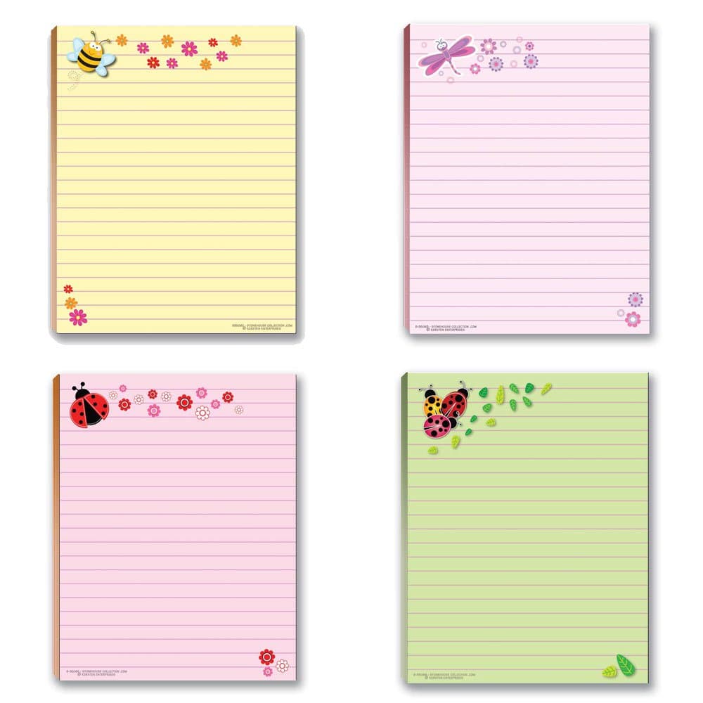 Stonehouse CollectionFun Insect Theme Pads - 4 Assorted Kids Note Pads