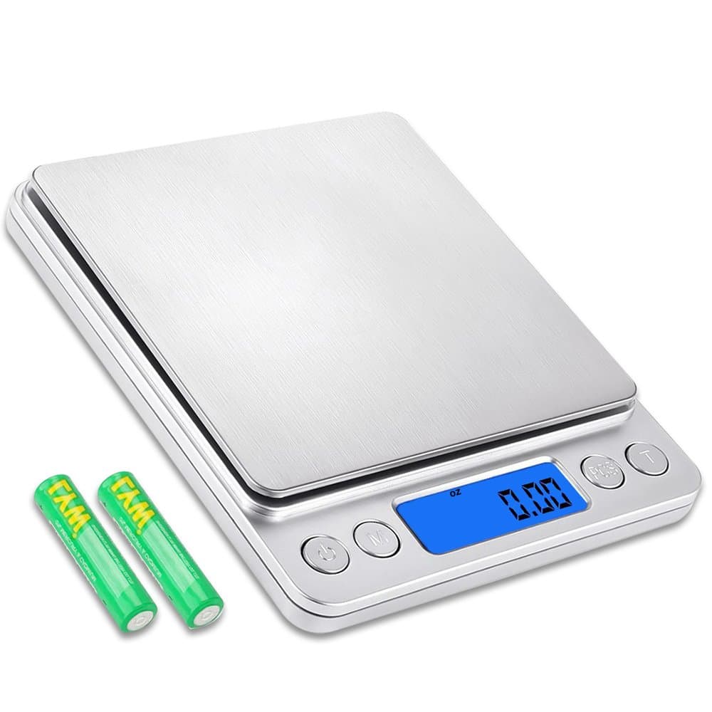 Digital Kitchen Scale, maxin Highly Accurate Multifunctional Cooking Food Scale with Back-Lit LCD Display, 500g/ 0.01g Mini Pocket Jewelry Scale with Tare, PCS Functions. (Sliver)